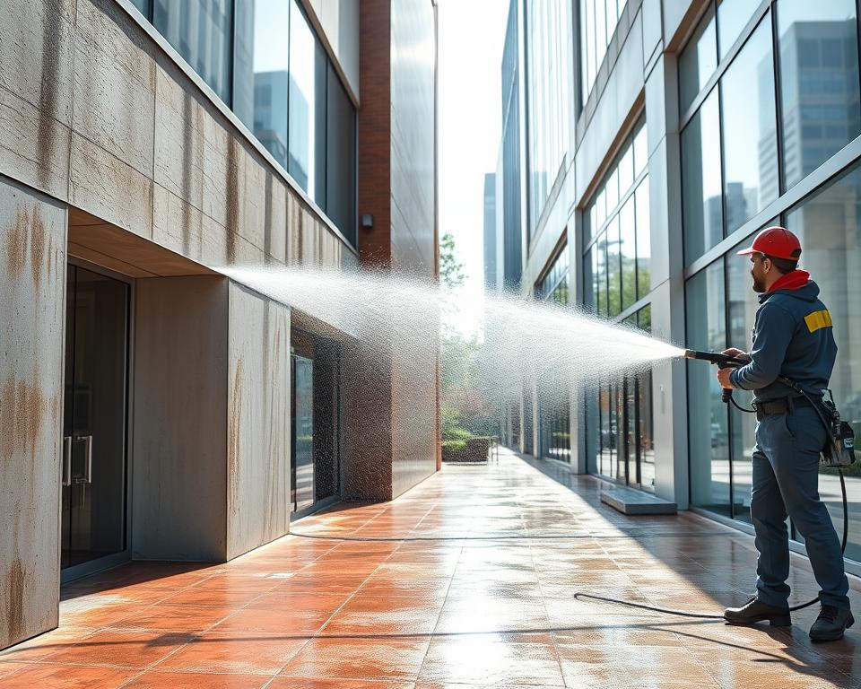 High-Pressure Water Cleaning for Concrete Structures